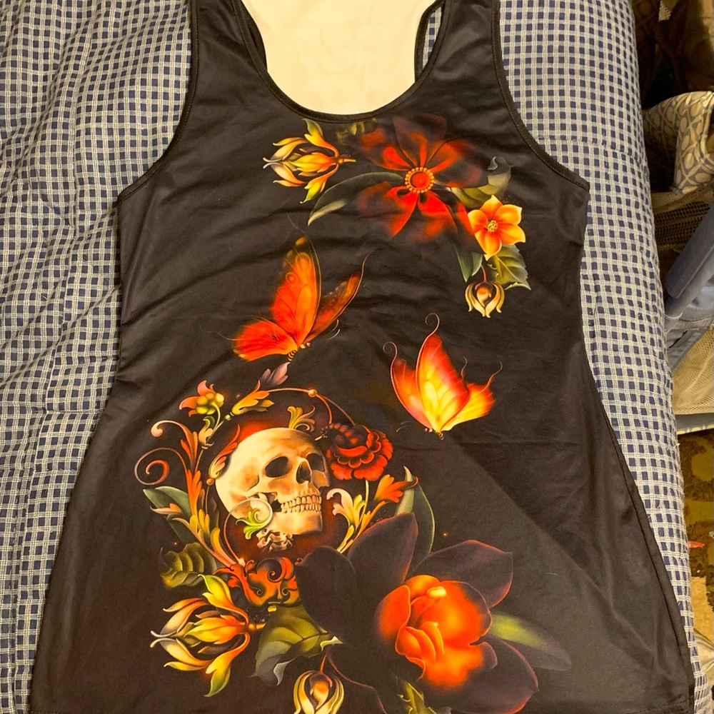 Butterfly Skull print tank
